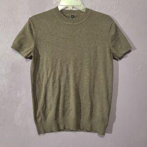 ARACH & CLOZ Knit Sweater‎ Women Medium Mushroom Brown Short Sleeve